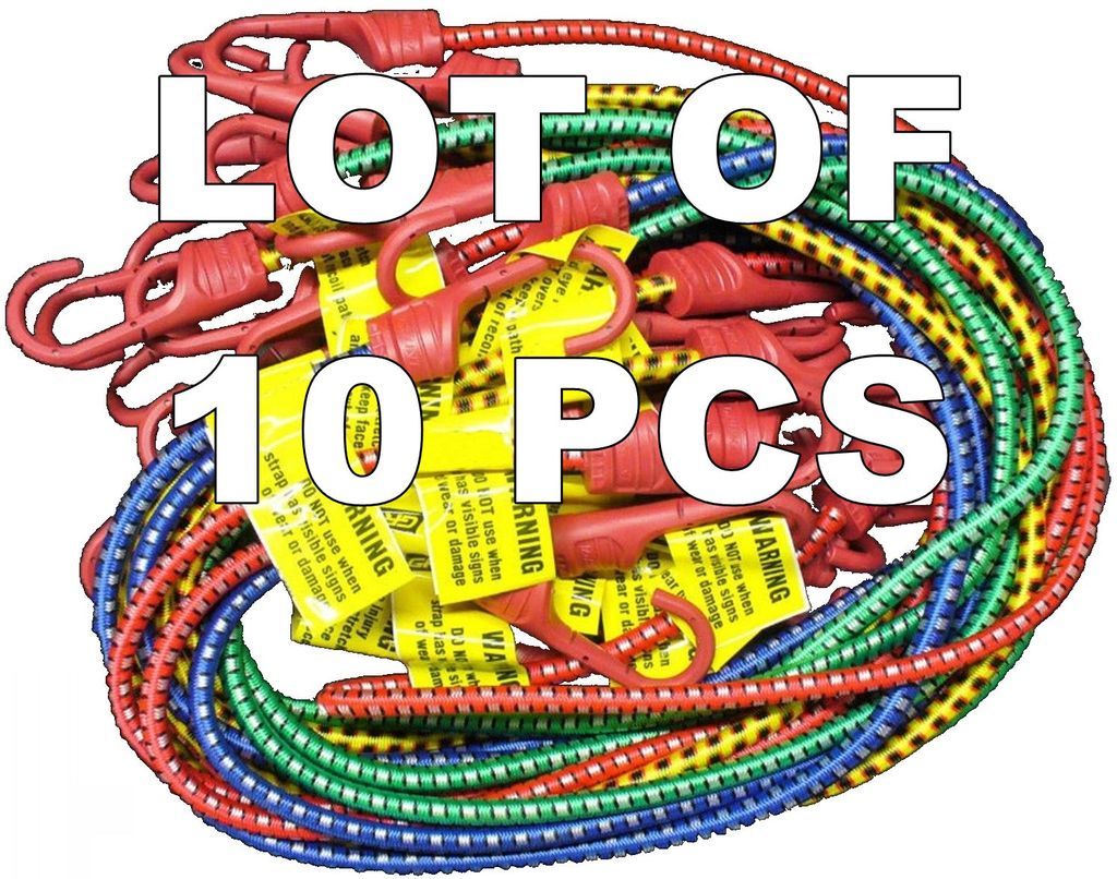 10 pcs x OCTOPUS/OCY/BUNGY/ELASTIC STRAPS 75cm/750mm Strong Hooks GRUNT