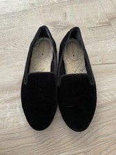 BIRDIES The Starling Black Velvet Slipper Smoking Flats Holiday Shoes 8