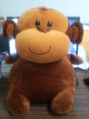ANIMAL ADVENTURE BROWN PLUSH, SOFT MONKEY PILLOW, STAND ALONE 15'' TALL