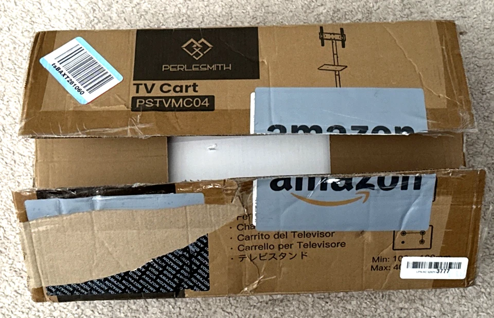 PERLESMITH PSTVMC04 TV Cart on Wheels 23-60" LCD LED OLED - Open Box - Image 2 of 4