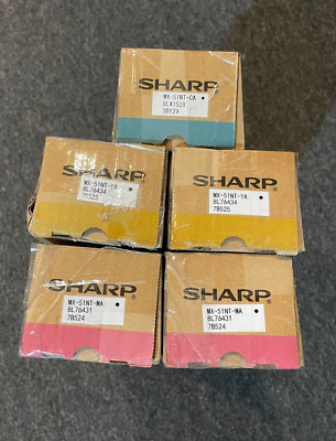 SHARP MX-51NTCA, MX-51NTYA, MX51NTMA SHARP TONER CARTRIDGES LOT OF (5 pcs)