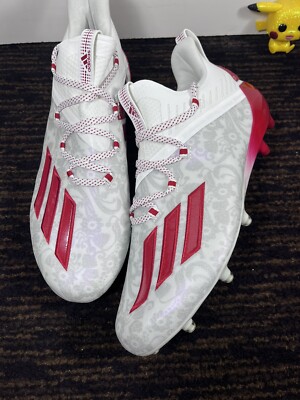  Adidas Adizero Reign Young King Football Cleats Floral RED Men`s Size 8 FU6708