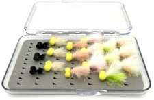 18 x Boobies In Fly Box - Trout Flies - Fly Fishing