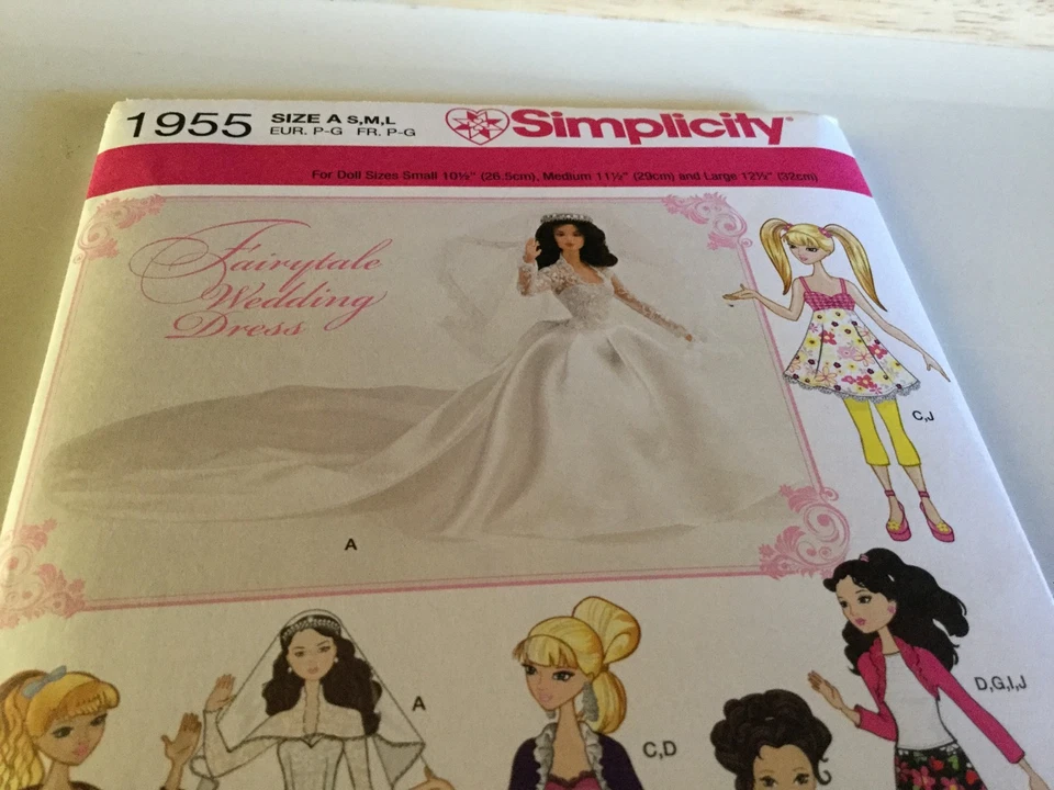 Simplicity Fairytale Royal Wedding 1955 Pattern Fashion Doll Dress 10.5-12.5" - Image 3 of 4