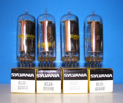 6CJ3 6DW4B NOS 4 Sylvania radio audio amplifier vacuum tubes 2 valve tested 6DW4