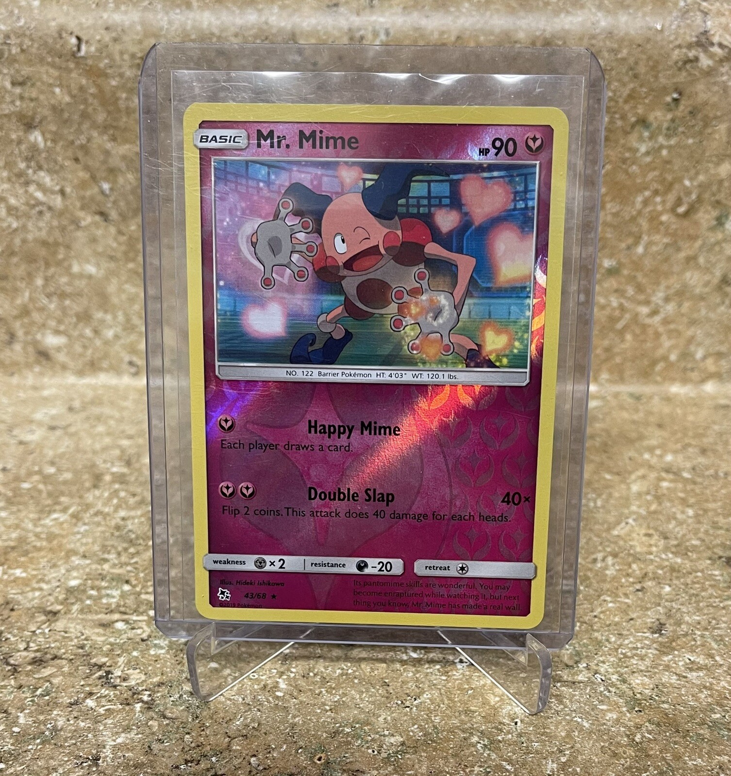 Pokemon - Hidden Fates - Mr. Mime Reverse - 43/68 - Reverse Holo Rare - NM/M