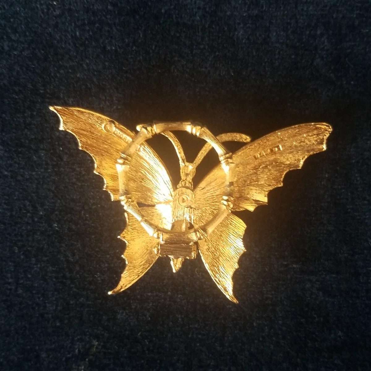 D'Orlan Gold Plated Butterfly Scarf Holder