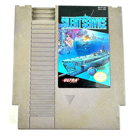 (2) Nintendo NES Video Games: Top Gun '87 Konami + Silent Service '89 Ultra Game