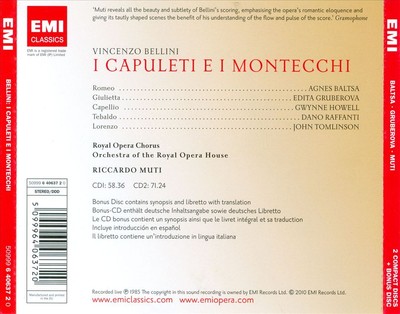 VINCENZO BELLINI: I CAPULETI E I MONTECCHI NEW CD
