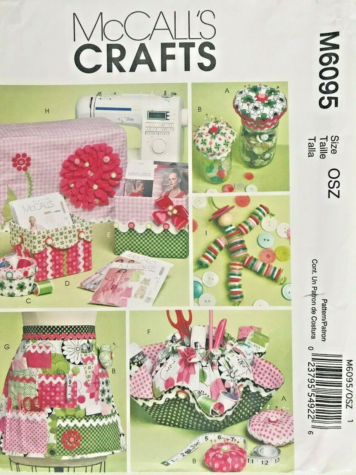 McCall's Apron,Button Doll,Pin Cushions,Cover,Boxes Pattern M6095 UNCUT