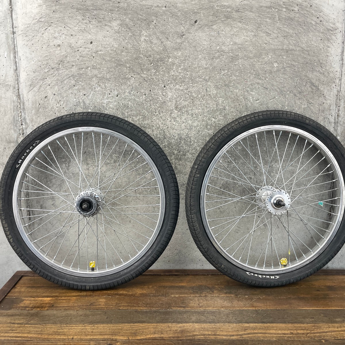 Old School BMX 48 Spoke Wheel Set High Flange Sovos Hubs Old School BMX 48 Spoke Wheel Set High Flange Sovos Hubs