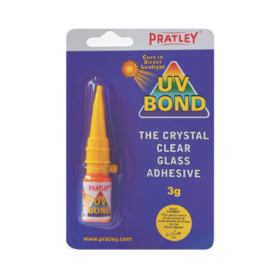 Pratley UV Bond Crystal Clear Glass Adhesive - 3 Grams