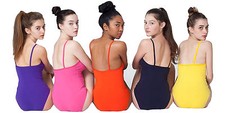 Ladies/Girls Scoop Neck Spaghetti Strap Stretch Cami Tank Top Bodysuits
