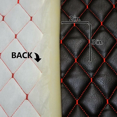 63'' Quilted Faux Leather Foam Fabric Waterproof Car Upholstery Sewing Material - Picture 1 of 12