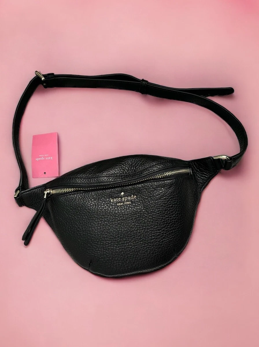 Kate Spade leather belt bag black Jackson Black 001. WKRU5943 New