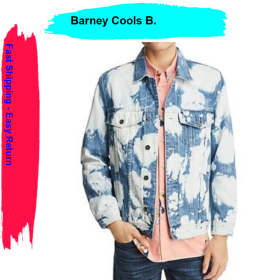 Barney Cools B. Men Slim-Fit Rigid Denim Jean Coat Jacket, Blue 