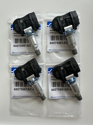 4Pcs OEM 68078861AC Programmed Tire Pressure Sensor TPMS for Chrysler Dodge Jeep