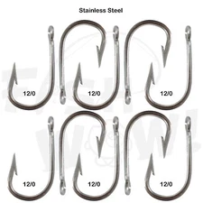 10pcs Size 12/0 Fishing Swordfish Stainless Steel Hook Tuna Dorado Wahoo Marlin