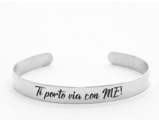 Bracciale in alluminio personalizzabile con frase ad incisione