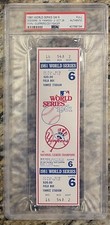 1981 WORLD SERIES GAME 6 DODGERS TITLE #5 FULL TICKET 10/28 DODGERS/YANKEES PSA