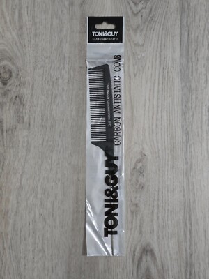Toni & Guy Professional Carbon Antistatic Comb #06700 BLACK w/metal handle NEW
