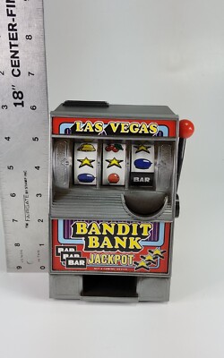 Vegas Bandit スロットマシン Vtg Las Vegas Bandit Bank Jackpot Slot Machine Coin Bank Works