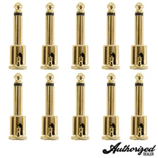10 Pack | George L's .155 Right Angle Solderless Cable Brass Unplated Plugs