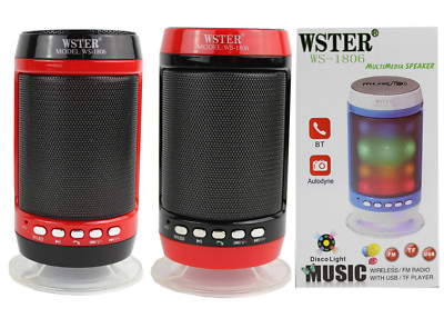WS-1806 Bluetooth Lautsprecher Freisprechanlage Musicbox light FM Radio MP3 AUX