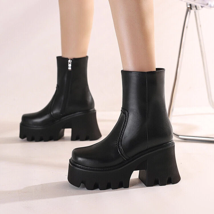 Chunky block best sale boots
