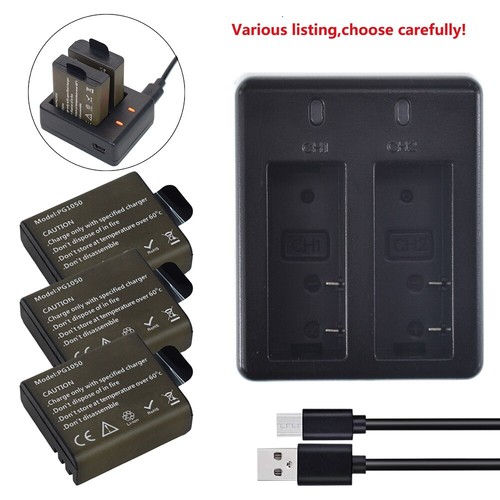 1050mAh Battery or USB Dual Charger for Eken PG1050 Evolveo MiniDVR DV Camera - 第 2/38 張圖片