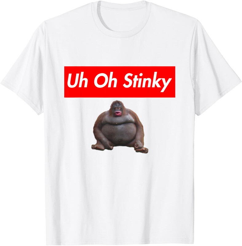 Uh Oh Stinky Monkey Meme Poop Monkey Design Long Sleeve Tshirt
