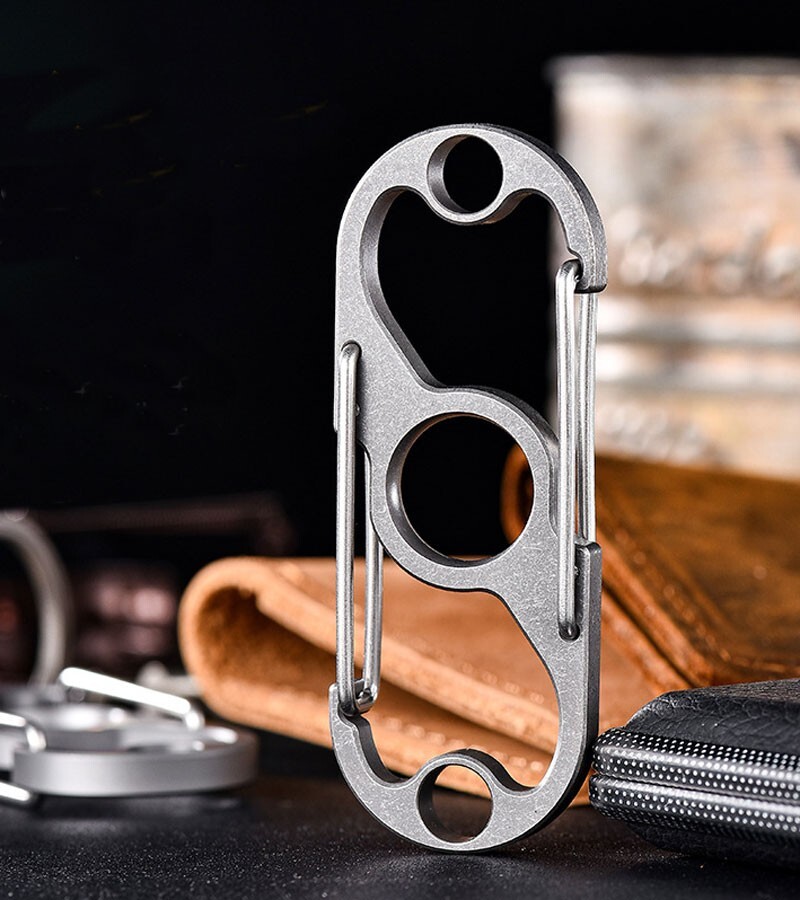 Titanium Alloy Belt Buckle Key Chain Carabiner Bottle Opener Portable EDC Tools