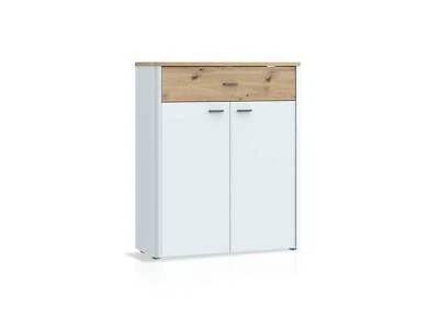 Schuhschrank Schrank Garderobenschrank Dielenschrank LORDANA Grau + Eiche Dekor - Bild 1 von 4