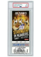 Stephen Curry Autographed 2015 Playoffs Round 2 Game 1 Ticket PSA 9 PSA/DNA 10