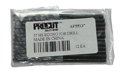 ProCut #37 HSS Drill Bit Jobber Length Black Oxide Drills 12 Pack