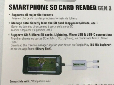 Moultrie Gen Smartphone SD Card Reader MCA-13488 Brand New