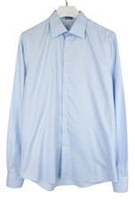 SUITSUPPLY Try On Slim Fit Formal Shirt Men's 42L / 16 1/2L Blue Long Sleeve