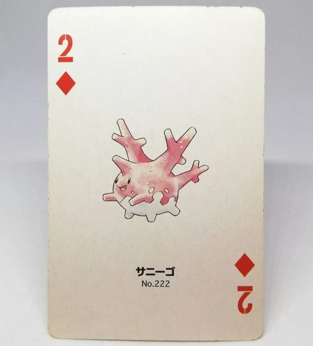 Corsola 2 Dia Pokemon trump playing card Gold 2 Pichu Back Nintendo JAPAN