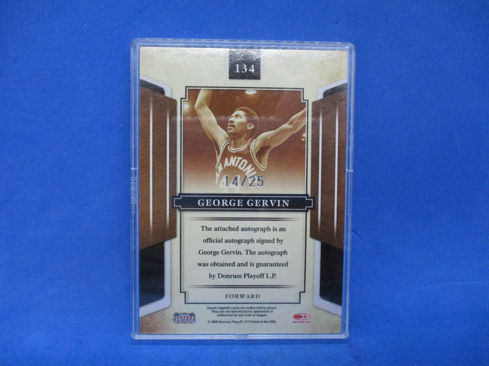 2008 Panini Donruss Legends Signatures 14/25 George Gervin #134 Auto HOF - Image 2 of 2
