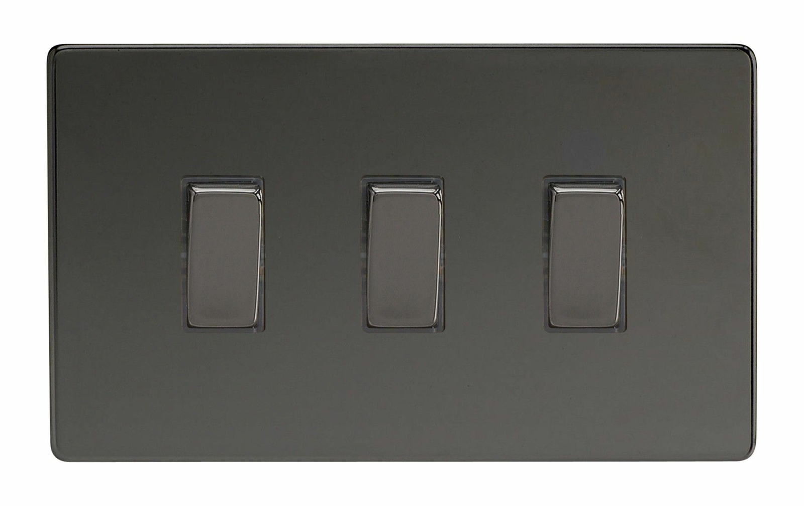 Varilight XDI93S Screwless Iridium 3 Gang 1 or 2 Way Rocker Switch (Twin Plate)