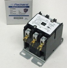Air Conditioner Contactor Packard C330A Three 3 Pole 30 Amps 24 Volts