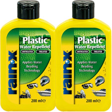 Rain-X Plastic Water Repellent Windscreens Goggle Plastic Coat Protect 200ml x2
