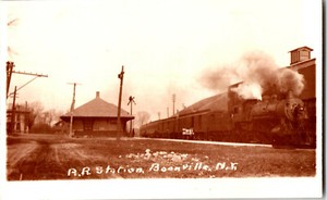 S21-1963-Vintage-RPPC-Postcard-Boonville-NY-RR-Station-Depot-Train-Steam-c-1910