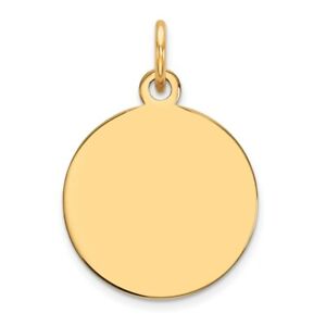 14k Yellow Gold .013 Gauge Circular Engravable Disc Charm Pendant Round Plain - Click1Get2 Promotions