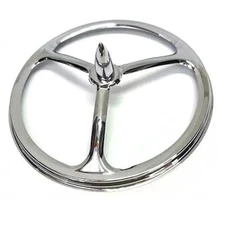 Chrome Tri Bar w Fat Spike 7" Headlight Ring Cover for Harley Head Light Lamp