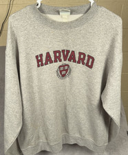 Champion Eco Harvard Sweatshirt Large Pullover 90's Y2K Preppy Gray Crew Neck