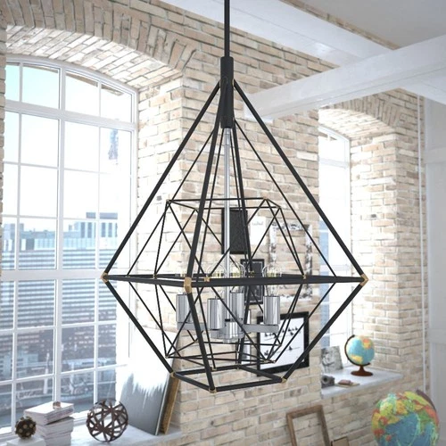 Bartlett 4-Light Pendant in Industrial and Cage Style 28.5 Inches Tall and 24 - Picture 11 of 11