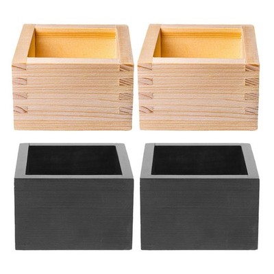  4 Pcs Sake-box-behälter Japanische Souvenirs Sushi Zubehör Holzbecher