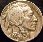 1936-D Buffalo Nickel Choice XF Full Horn