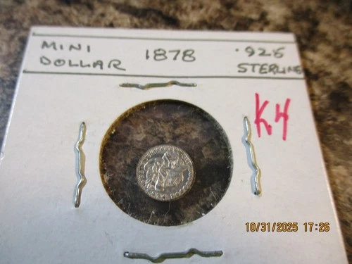 MINI 1878 MORGAN DOLLAR 1/2 GRAM .925 STERLING SILVER MINI ROUND COIN